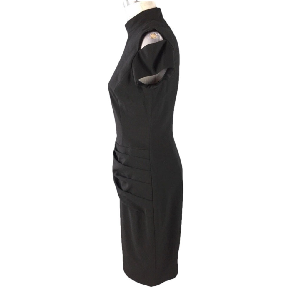 Vintage Black Cache Cold Shoulder Dress Sexy Y2K  Size 10 Classic LBD Punk Rock